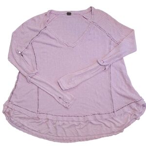 We The Free People Laguna Purple Lightweight Thermal Oversized Slouchy Top XS/S